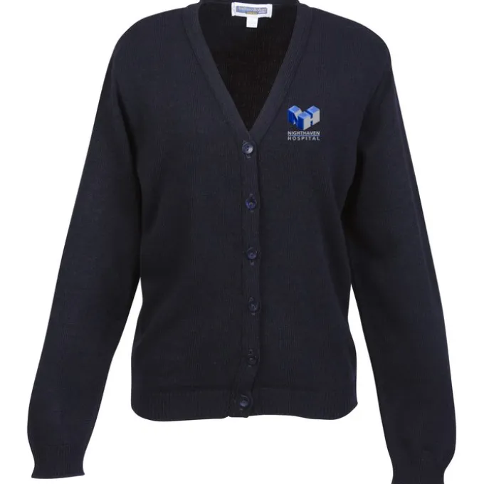Acrylic V-Neck Cardigan - Ladies' - 24 hr