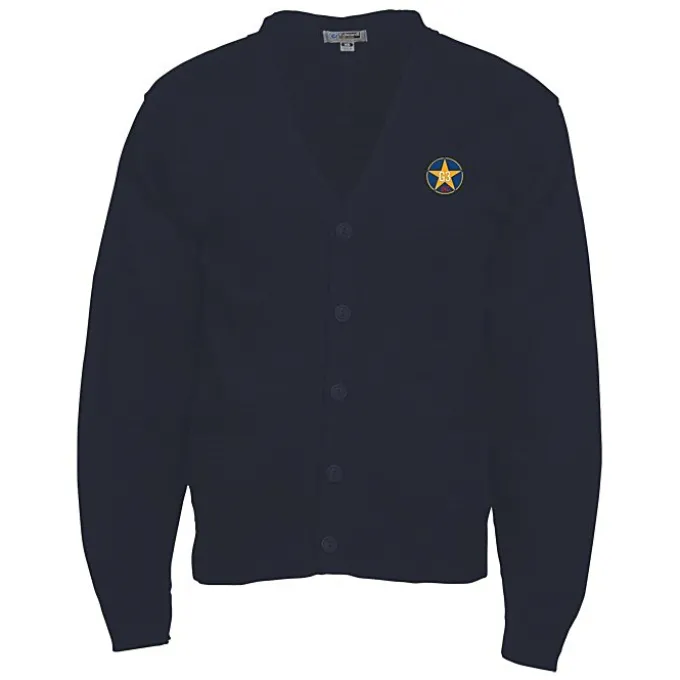 Acrylic V-Neck Cardigan with Pockets - Men's