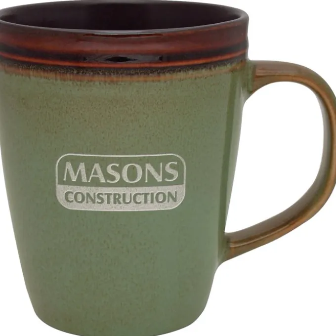 Antigua Reactive Glaze Mug - 12 oz - Deep Etch