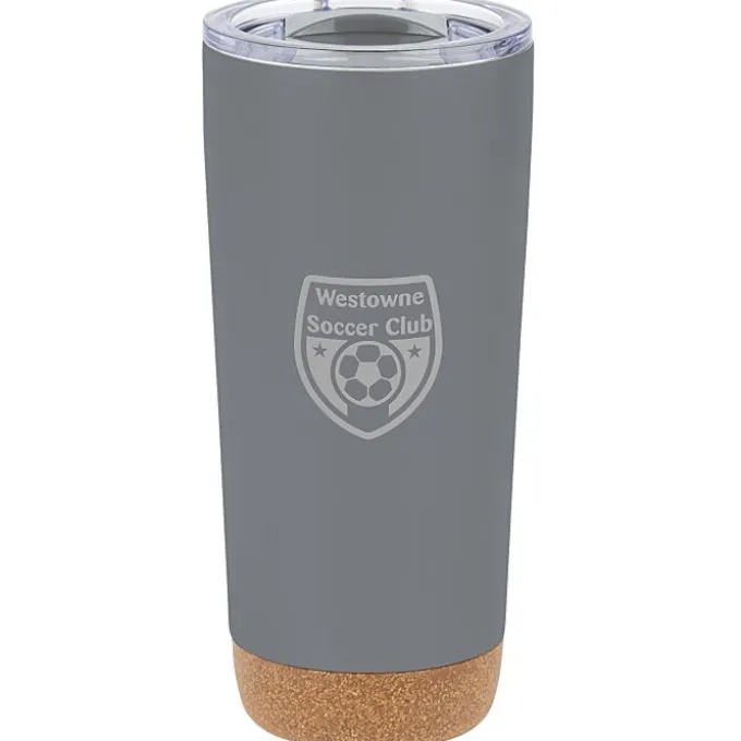 Austin Vacuum Tumbler with Cork Bottom - 20 oz. - Laser Engraved