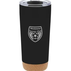 Austin Vacuum Tumbler with Cork Bottom - 20 oz. - Laser Engraved