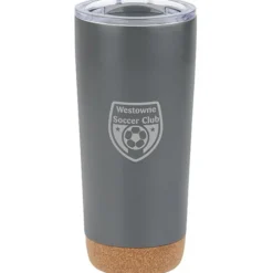 Austin Vacuum Tumbler with Cork Bottom - 20 oz. - Laser Engraved