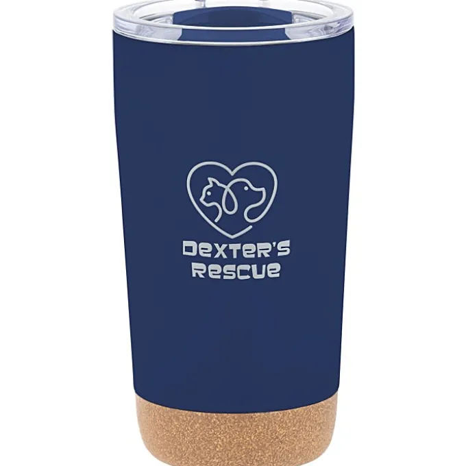 Austin Vacuum Tumbler with Cork Bottom - 16 oz. - Laser Engraved
