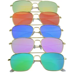 Aviator Sunglasses with Mirrored Lens