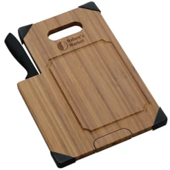 Bamboo Cutting Board with Knife