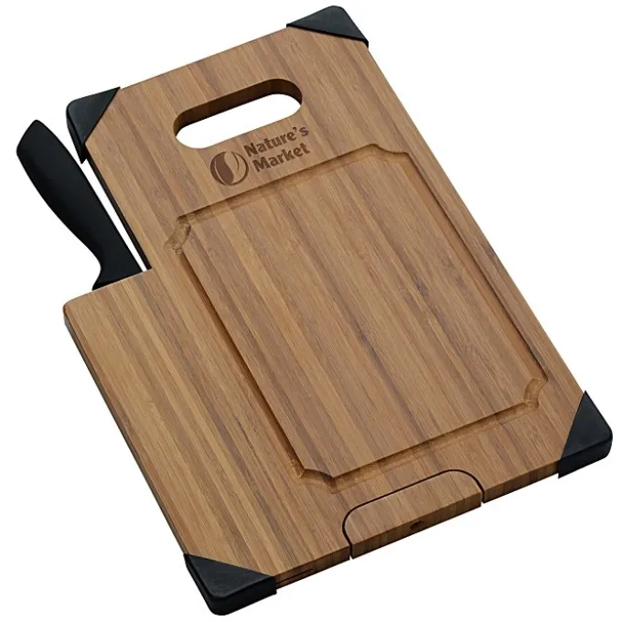 Bamboo Cutting Board with Knife