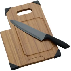 Bamboo Cutting Board with Knife