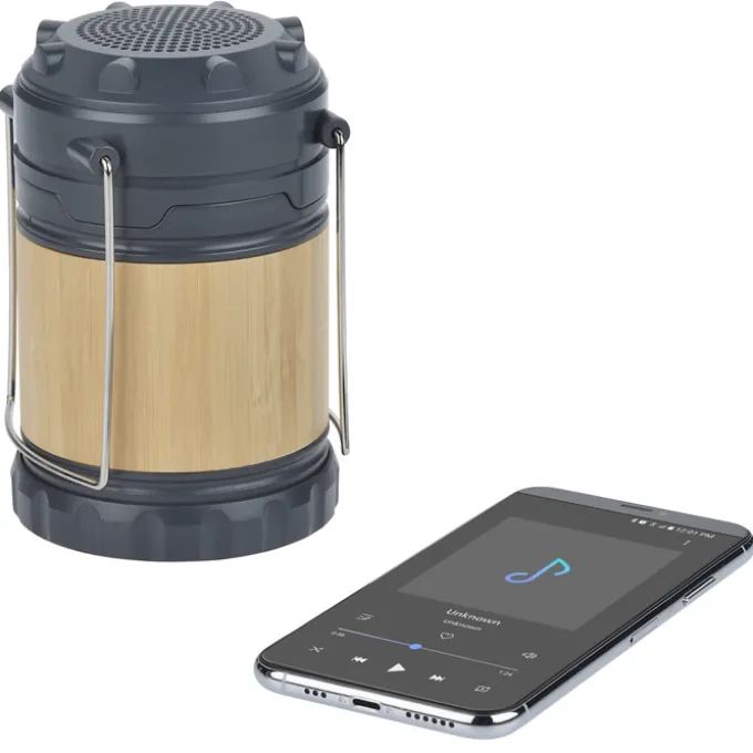 Bamboo Pop Up Lantern with Bluetooth Speaker - 24 hr