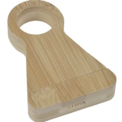 Bamboo Wine Bottle Stand with Corkscrew