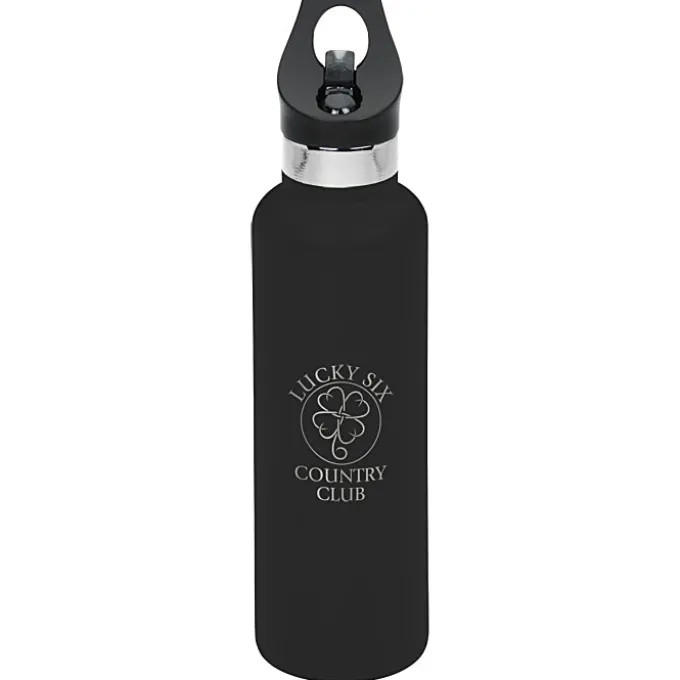 Basecamp Tundra Vacuum Bottle with Flip Straw Lid - 20 oz. - Laser Engraved