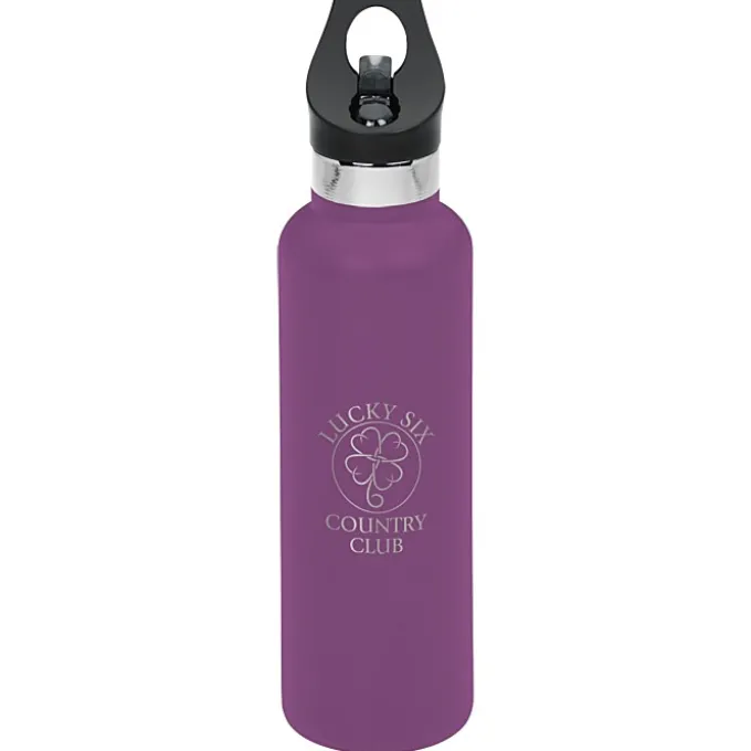 Basecamp Tundra Vacuum Bottle with Flip Straw Lid - 20 oz. - Laser Engraved