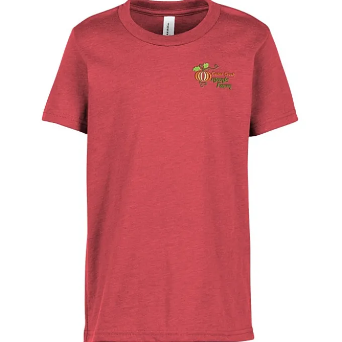 Bella+Canvas Crewneck T-Shirt - Youth - Heathers - Embroidered