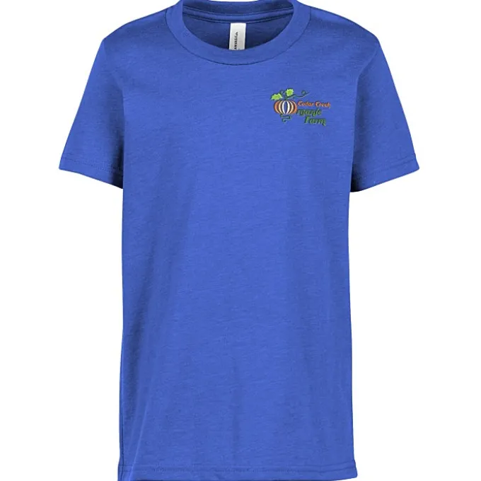 Bella+Canvas Crewneck T-Shirt - Youth - Heathers - Embroidered