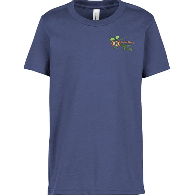 Bella+Canvas Crewneck T-Shirt - Youth - Heathers - Embroidered