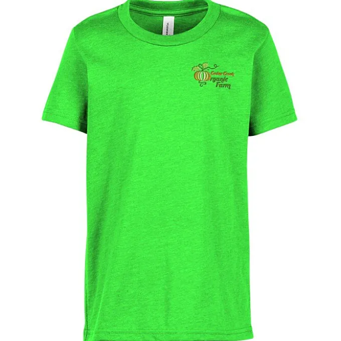 Bella+Canvas Crewneck T-Shirt - Youth - Heathers - Embroidered