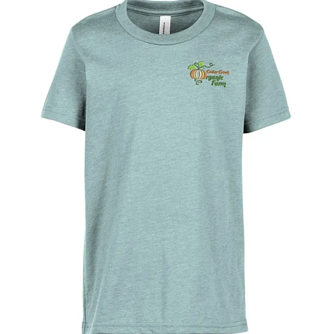 Bella+Canvas Crewneck T-Shirt - Youth - Heathers - Embroidered