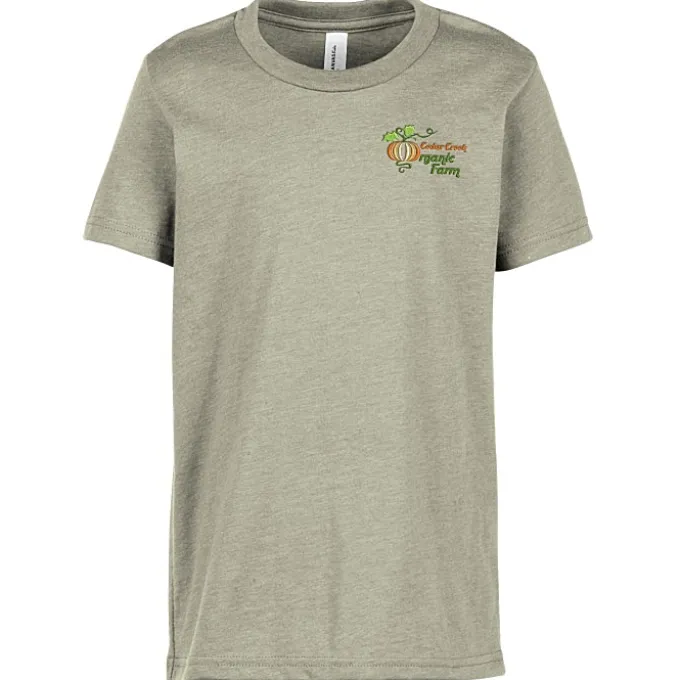Bella+Canvas Crewneck T-Shirt - Youth - Heathers - Embroidered