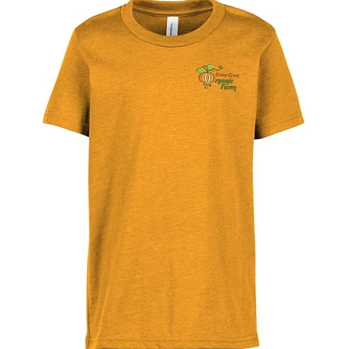 Bella+Canvas Crewneck T-Shirt - Youth - Heathers - Embroidered