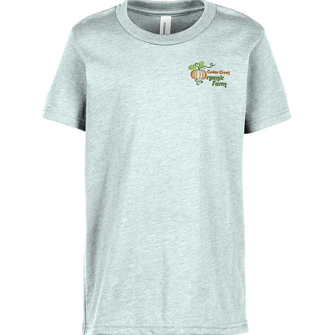 Bella+Canvas Crewneck T-Shirt - Youth - Heathers - Embroidered