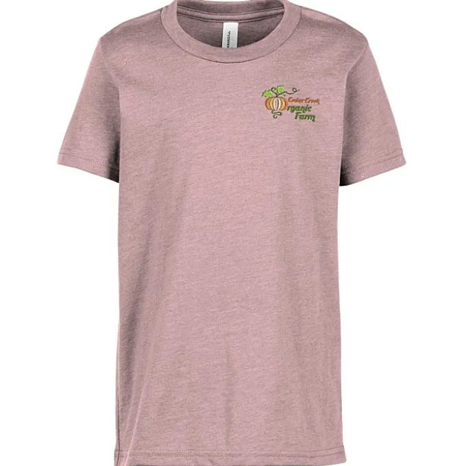 Bella+Canvas Crewneck T-Shirt - Youth - Heathers - Embroidered