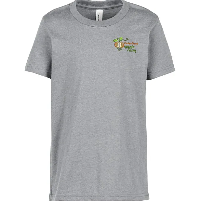 Bella+Canvas Crewneck T-Shirt - Youth - Heathers - Embroidered