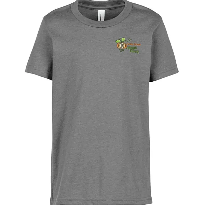 Bella+Canvas Crewneck T-Shirt - Youth - Heathers - Embroidered