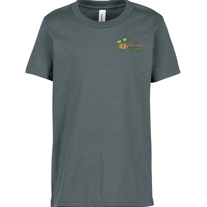 Bella+Canvas Crewneck T-Shirt - Youth - Heathers - Embroidered