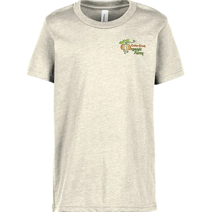 Bella+Canvas Crewneck T-Shirt - Youth - Heathers - Embroidered