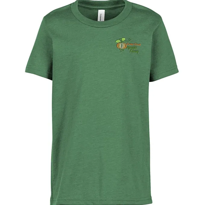 Bella+Canvas Crewneck T-Shirt - Youth - Heathers - Embroidered