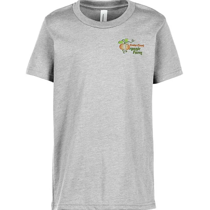 Bella+Canvas Crewneck T-Shirt - Youth - Heathers - Embroidered