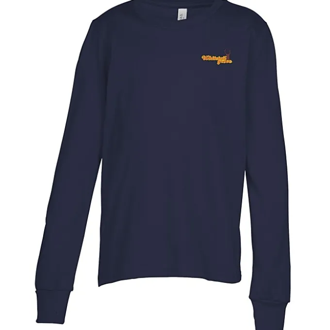 Bella+Canvas Long Sleeve Crewneck T-Shirt - Youth - Embroidered