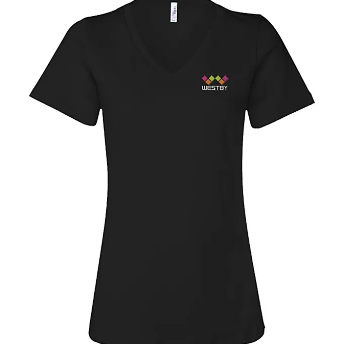 Bella+Canvas Relaxed V-Neck T-Shirt - Ladies’ - Embroidered
