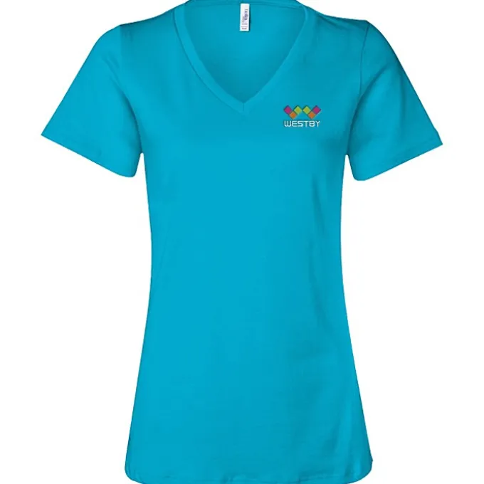 Bella+Canvas Relaxed V-Neck T-Shirt - Ladies’ - Embroidered