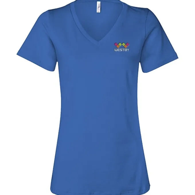 Bella+Canvas Relaxed V-Neck T-Shirt - Ladies’ - Embroidered