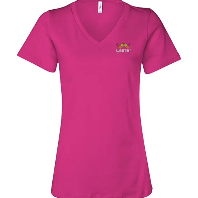 Bella+Canvas Relaxed V-Neck T-Shirt - Ladies’ - Embroidered