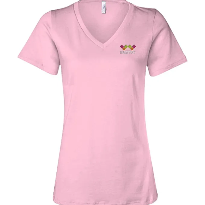 Bella+Canvas Relaxed V-Neck T-Shirt - Ladies’ - Embroidered