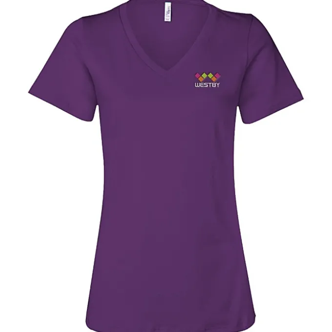 Bella+Canvas Relaxed V-Neck T-Shirt - Ladies’ - Embroidered