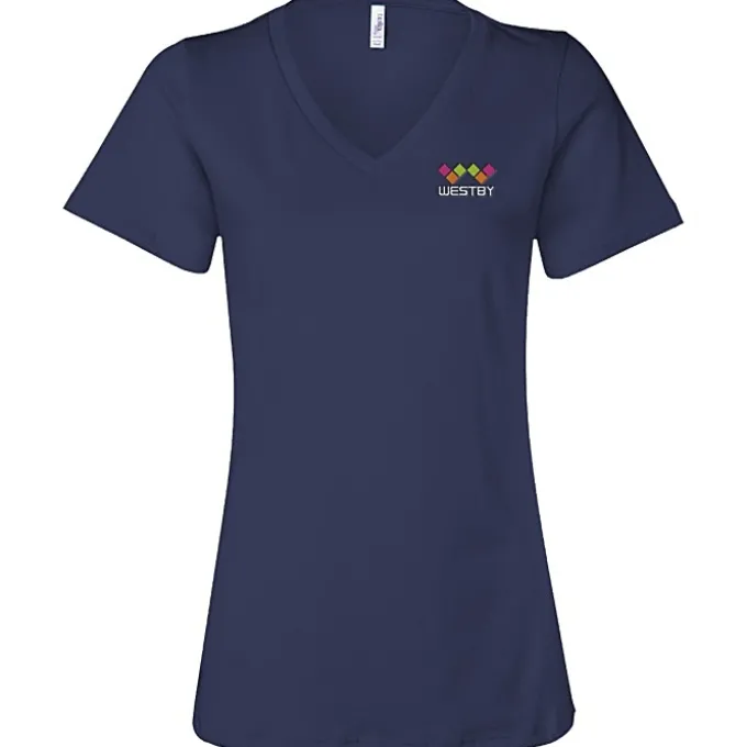 Bella+Canvas Relaxed V-Neck T-Shirt - Ladies’ - Embroidered