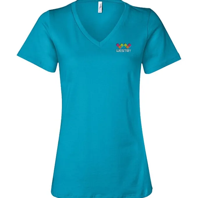 Bella+Canvas Relaxed V-Neck T-Shirt - Ladies’ - Embroidered