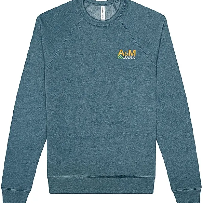 Bella+Canvas Solid Sponge Fleece Raglan Crewneck - Embroidered