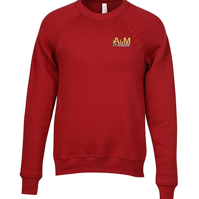 Bella+Canvas Solid Sponge Fleece Raglan Crewneck - Embroidered