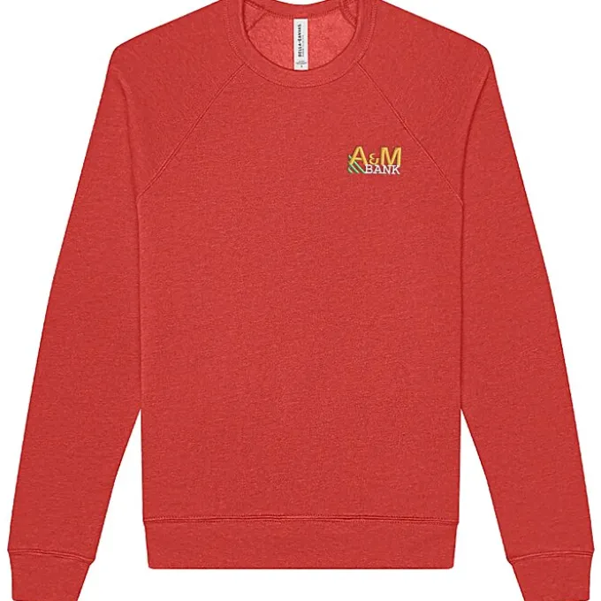 Bella+Canvas Solid Sponge Fleece Raglan Crewneck - Embroidered