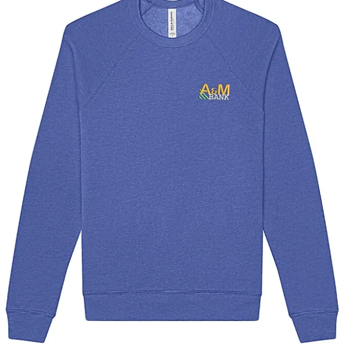 Bella+Canvas Solid Sponge Fleece Raglan Crewneck - Embroidered