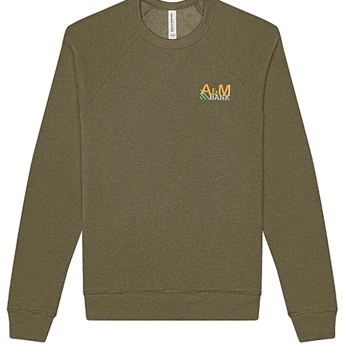 Bella+Canvas Solid Sponge Fleece Raglan Crewneck - Embroidered