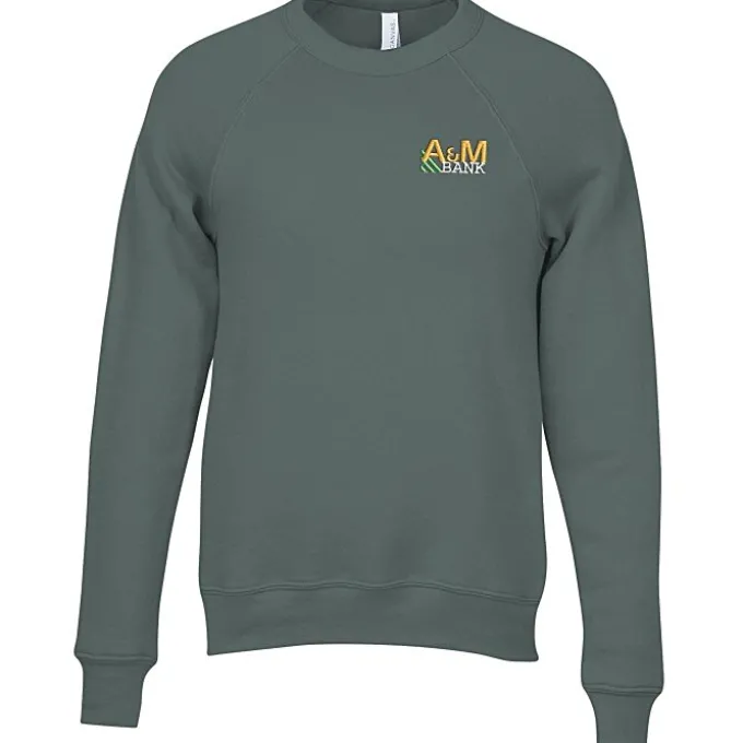 Bella+Canvas Solid Sponge Fleece Raglan Crewneck - Embroidered
