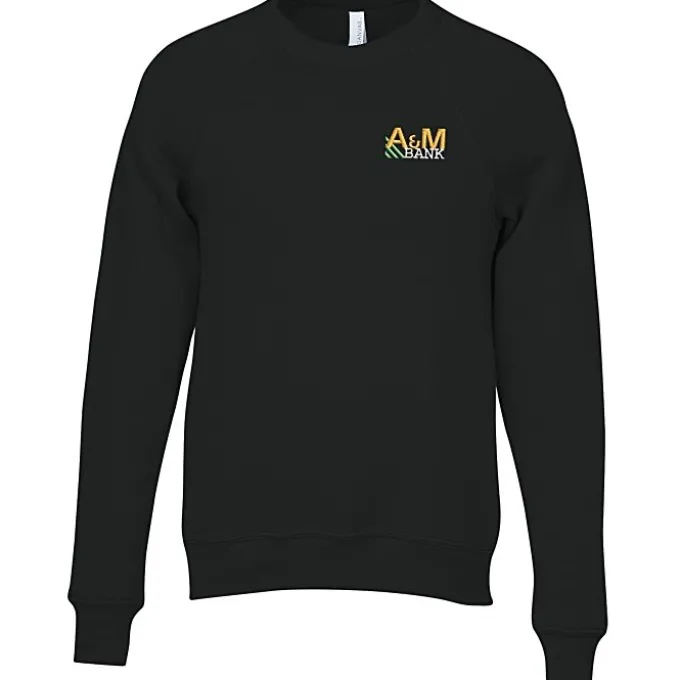 Bella+Canvas Solid Sponge Fleece Raglan Crewneck - Embroidered