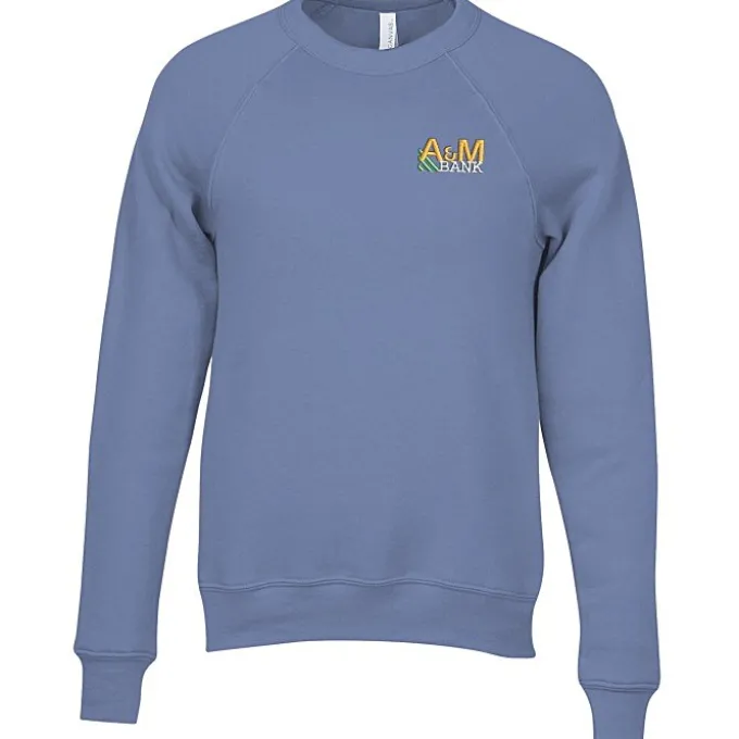 Bella+Canvas Solid Sponge Fleece Raglan Crewneck - Embroidered
