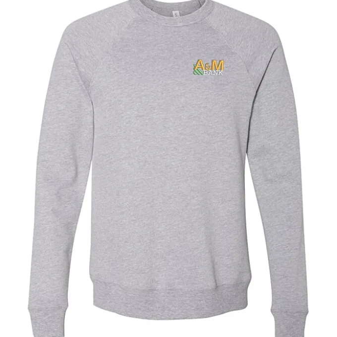 Bella+Canvas Solid Sponge Fleece Raglan Crewneck - Embroidered
