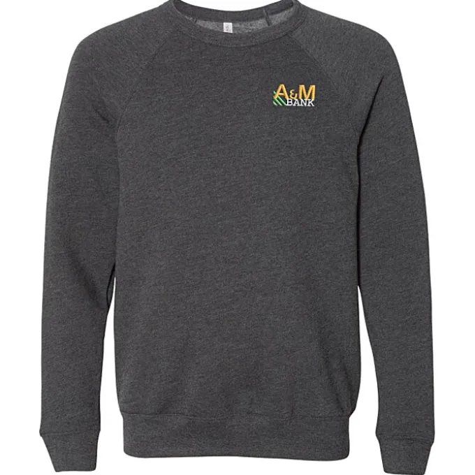 Bella+Canvas Solid Sponge Fleece Raglan Crewneck - Embroidered