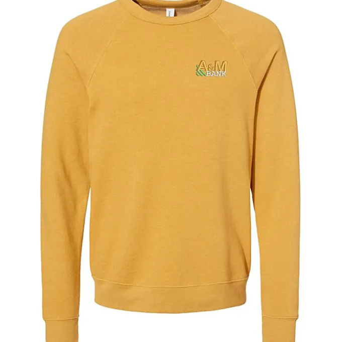 Bella+Canvas Solid Sponge Fleece Raglan Crewneck - Embroidered
